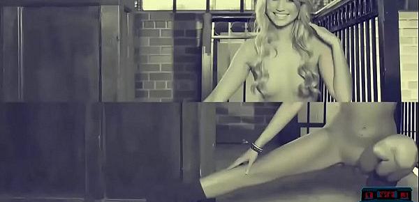  Hot blonde MILF models stripping naked for Playboy
